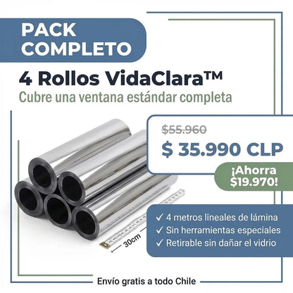 Lámina Espejo para Ventanas - Sin Mirones ni Cortinas, VidaClara™ te ilumina.