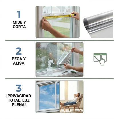 Lámina Espejo para Ventanas - Sin Mirones ni Cortinas, VidaClara™ te ilumina.