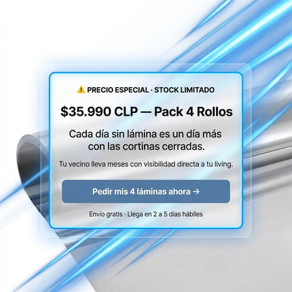 Lámina Espejo para Ventanas - Sin Mirones ni Cortinas, VidaClara™ te ilumina.