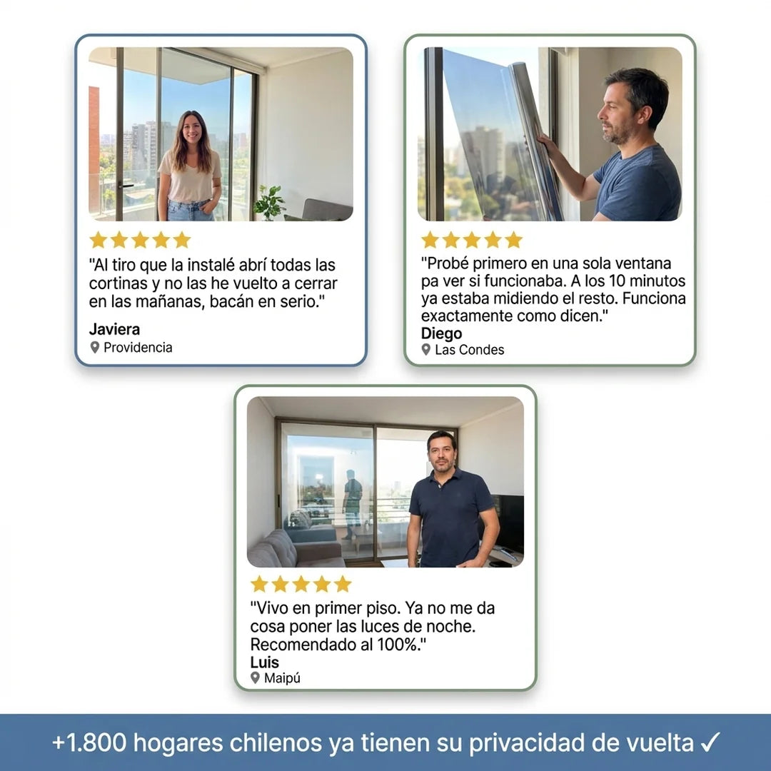 Lámina Espejo para Ventanas - Sin Mirones ni Cortinas, VidaClara™ te ilumina.