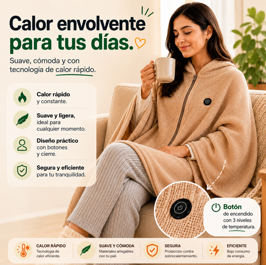 Manta Térmica Eléctrica USB Tipo Poncho