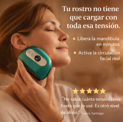 Masajeador Eléctrico Facial ATM™. El único mini que relaja tu mandíbula y libera tu rostro