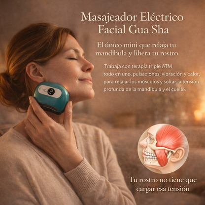 Masajeador Eléctrico Facial ATM™. El único mini que relaja tu mandíbula y libera tu rostro