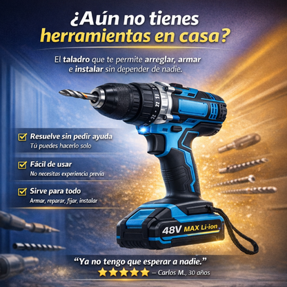 Taladro PRO 2X48V — Compacto, potente, inalámbrico